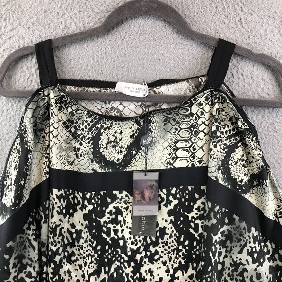 New Lola & Sophie Womens Snakeskin Print Blouse With Zipper Details S - Picture 6 of 16